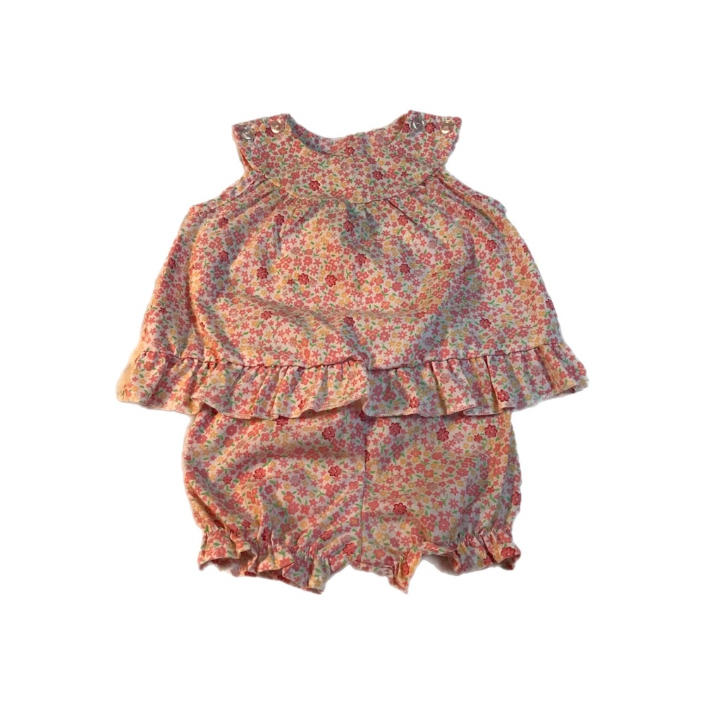 Vintage Little Lindsay Outfit Baby Girl Two Piece Floral | Size - 0-6 Months